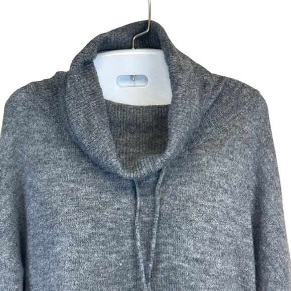New STITCHDROP Heather Gray Turtleneck Sweater Dress Kangaroo Pocket Women's M - Picture 3 of 13